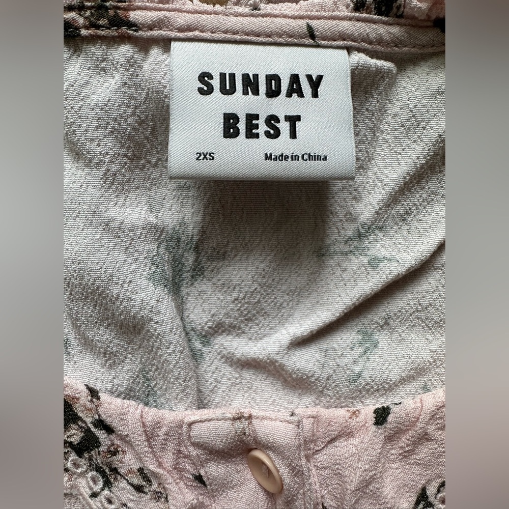🍋 Aritzia Sunday Best Marisole floral top lace and ruffles size Xxs - Picture 15 of 16